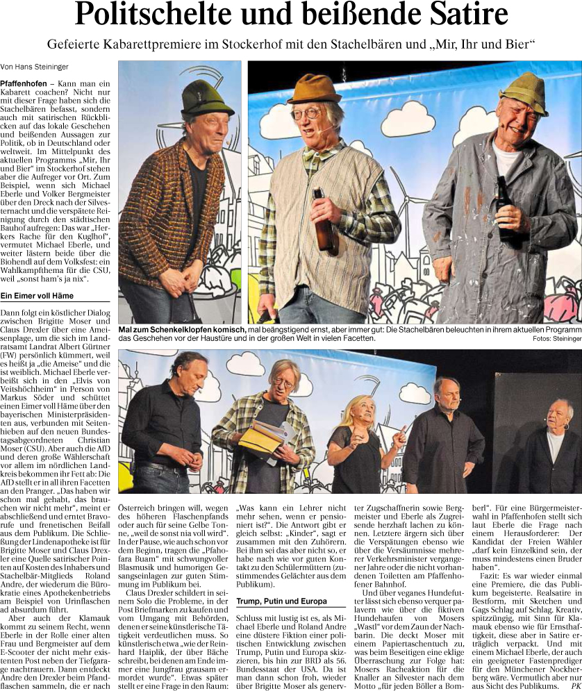 Artikel im Pfaffenhofener Kurier v. 17.03.2025 (Autor: Hans Steininger)